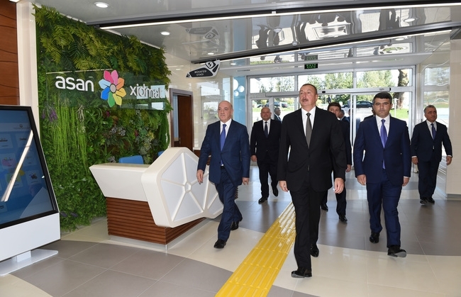 Президент Ильхам Алиев на открытии «ASAN xidmət» в Габале - ФОТО