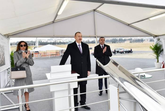 Президент Ильхам Алиев принял участие в церемонии закладки ГАЖС 
