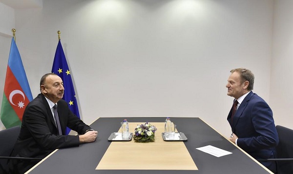 Ильхам Алиев встретился с председателем Совета ЕС - ФОТО