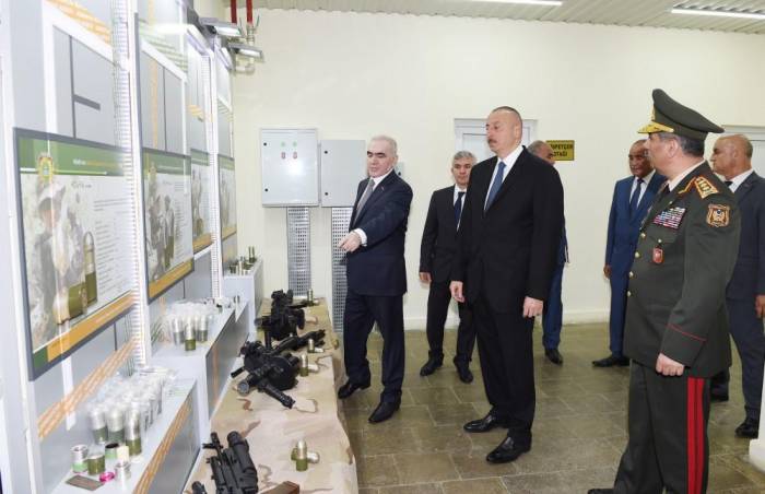 Ильхам Алиев принял участие в открытии военного завода в Ширване - ОБНОВЛЕНО (ФОТО)