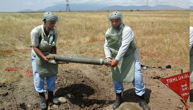 В Агджабеди обнаружена противотанковая мина