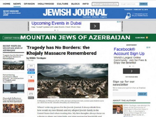 Jewish Journal опубликовала статью про Ходжалинский геноцид 