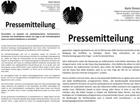 Депутаты Бундестага выступили с заявлением по нагорно-карабахскому конфликту 