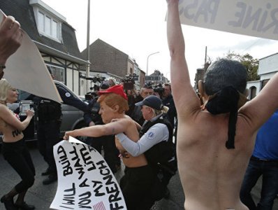 Активисток Femen арестовали на голосовании Ле Пен