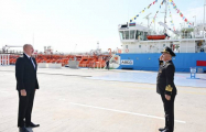 Президент Ильхам Алиев принял участие в церемонии ввода в эксплуатацию танкера 