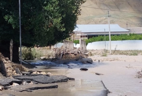 В Гаджигабульском районе река Пирсаат вышла из берегов и затопила хозяйства