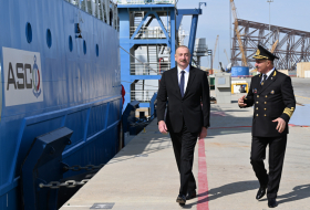 Ильхам Алиев принял участие в церемонии сдачи в эксплуатацию танкера «Зангилан» 