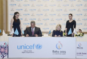 Операционный комитет «Баку-2015» подписал договор о партнерстве с ЮНИСЕФ