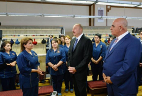 Ильхам Алииев о ковровых фабриках в Азербайджане 