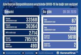 В Азербайджане за сутки от коронавируса излечились еще 308 человек
