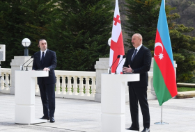 Ильхам Алиев и Ираклий Гарибашвили выступили с совместным заявлением для прессы -ФОТО -ОБНОВЛЕНО
