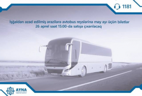 Билеты на автобусные рейсы в Карабах на май поступят в продажу
