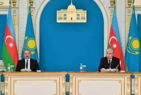 Президенты Азербайджана и Казахстана выступили с заявлениями для прессы -ФОТО
