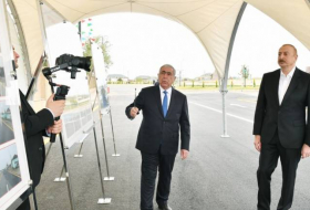 Президент Ильхам Алиев принял участие в открытии автомобильной дороги Нефтчала-Кюркенд-Маяк №2 ФОТО -ОБНОВЛЕНО