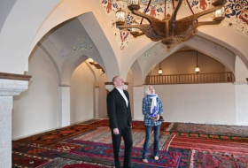 Ильхам Алиев и Мехрибан Алиева приняли участие в открытии усадебного комплекса Мехмандаровых в Шуше -ФОТО
