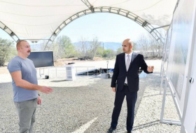Президент Ильхам Алиев заложил фундамент села Зангилан -ФОТО
