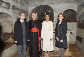 Мехрибан Алиева в открытии катакомб Святых в Ватикане - ФОТО 