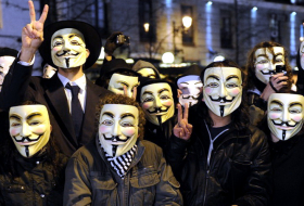 В Лондоне прошла акция, организованная движением Anonymous